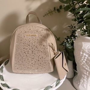 NWT Steve Madden BGemma Gold/Blush Rhinestone Mini Backpack